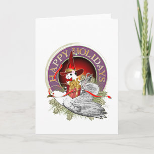 Christmas Mouse On The Wings of A Dove Holiday Card