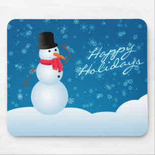 Christmas Mouse pad/Happy Holidays Snowman Mat