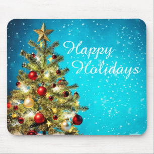 Christmas Mouse pad/Happy Holidays Tree Mat