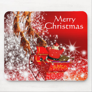 Christmas Mouse pad/Santa and Sleigh Mat