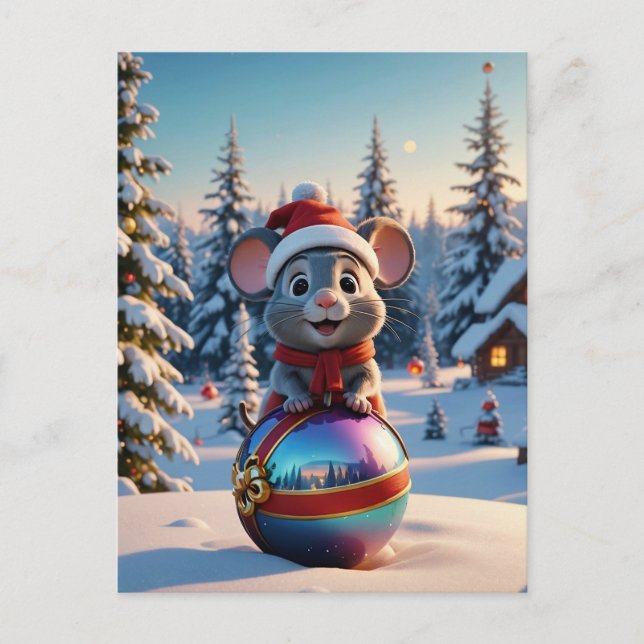 Christmas Mouse Postcard (Front)