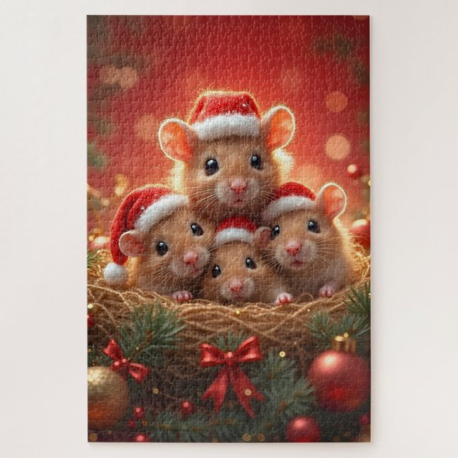 Christmas Mouse Puzzle (Vertical)