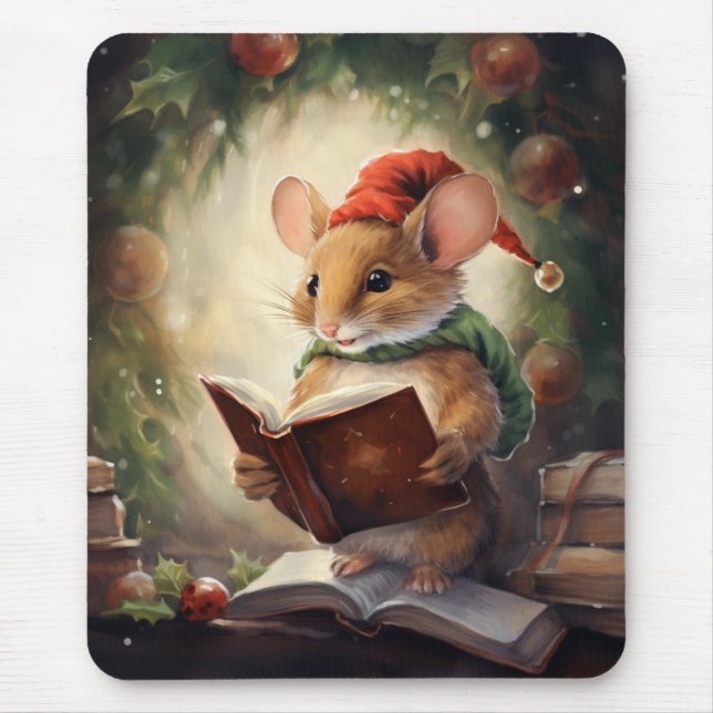Christmas Mouse reading Mat (Front)