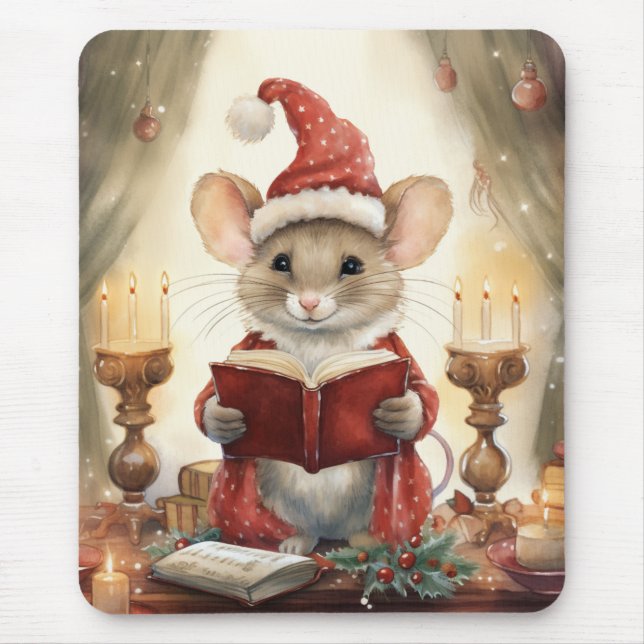 Christmas Mouse reading Mat (Front)