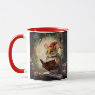 Christmas Mouse reading Mug