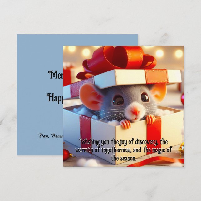 Christmas Mouse Surprise Gift Holiday Greetings (Front/Back)