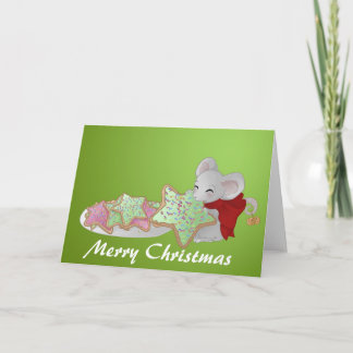 Christmas mouse the cookie thief holiday card