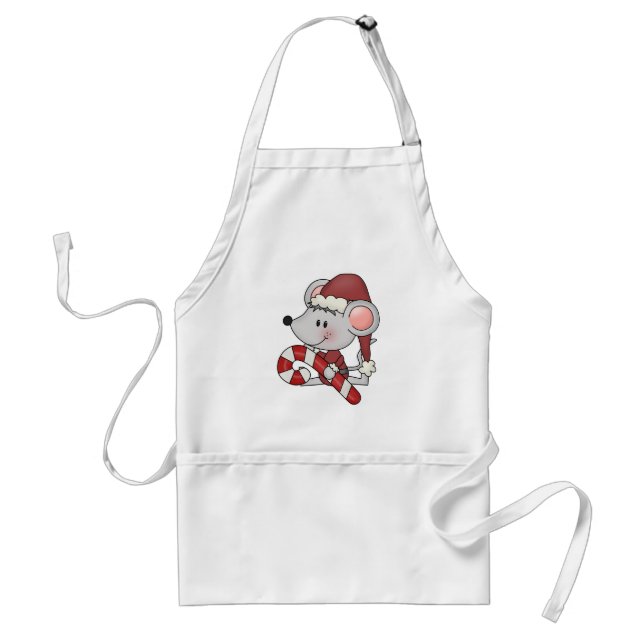 Christmas Mouse With Candy Cane Standard Apron (Front)