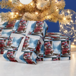 Christmas Mouse With Hot Cocoa Wrapping Paper