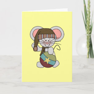 Christmas Mouse With Ornament Holiday Card
