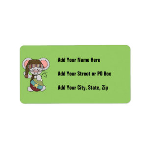 Christmas Mouse With Ornament Label