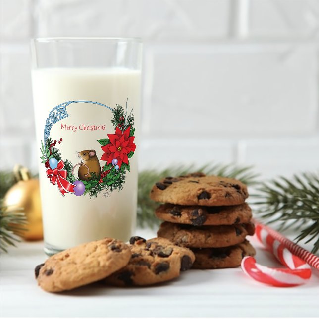 Christmas Mouse Wreath Glass (Creator Uploaded)
