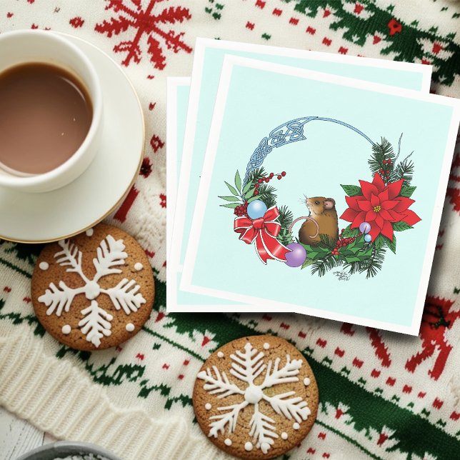 Christmas Mouse Wreath Napkin (Creator Uploaded)