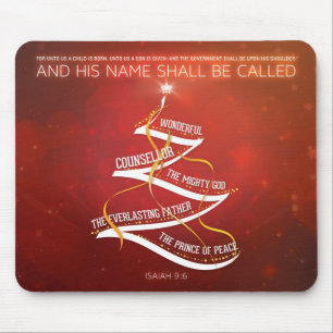 Christmas Mousepad - Isaiah 9:6 Bible Verse