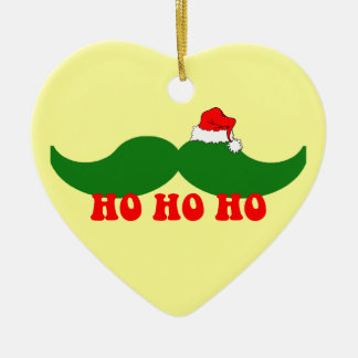 Christmas moustache ceramic tree decoration