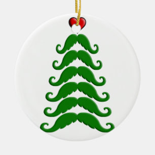 Christmas Moustache Tree Ceramic Tree Decoration