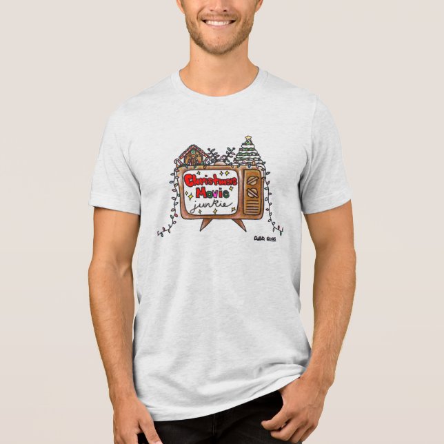 Christmas Movie Junkie 2025 Tri-Blend Shirt (Front)