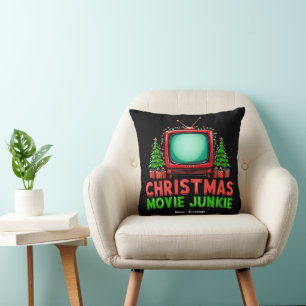 Christmas Movie Junkie Retro Holiday Funny Matchi Cushion
