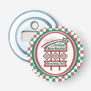 Christmas Movie Marathon Retro Marquee Festive Bottle Opener