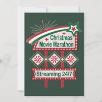 Christmas Movie Marathon Retro Marquee Festive