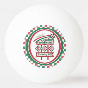 Christmas Movie Marathon Retro Marquee Festive Ping Pong Ball