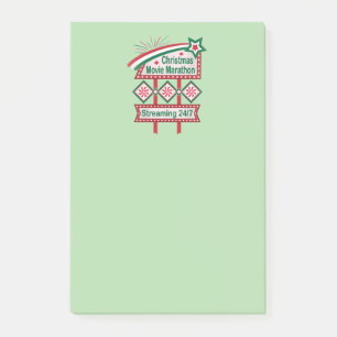 Christmas Movie Marathon Retro Marquee Festive Post-it Notes