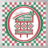 Christmas Movie Marathon Retro Marquee Festive