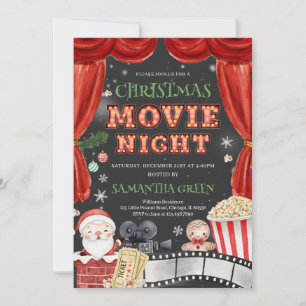 Christmas Movie Night Holiday Party Invitation
