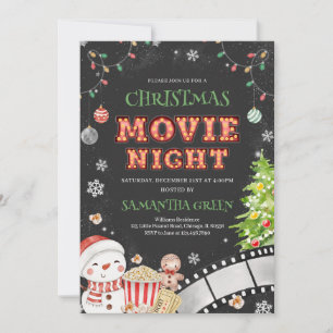 Christmas Movie Night Holiday Party Invitation