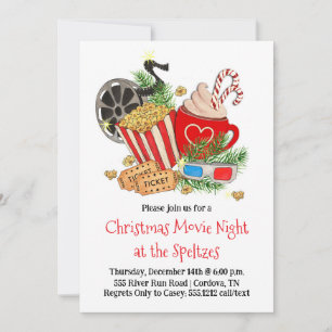 Christmas Movie Night Invitation