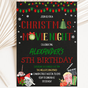 Christmas Movie Night Invitation