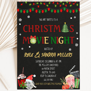 Christmas Movie Night Invitation