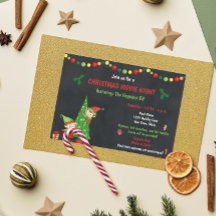 Christmas Movie Night Invitation
