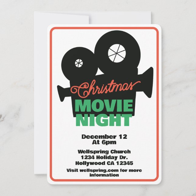 Christmas Movie Night Invitation (Front)