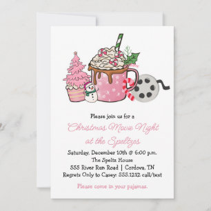 Christmas Movie Night Party Invitations