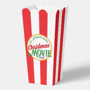 Christmas Movie Night! Striped Festive Popcorn Box
