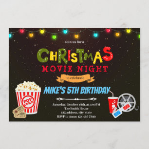 Christmas movie night theme Invitation