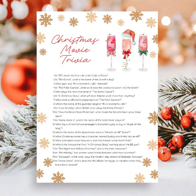 Christmas Movie Trivia  Game Holiday Card (Christmas Movie Trivia Christmas Game Card)