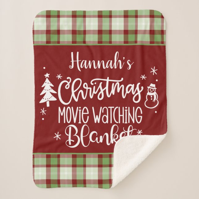 Christmas Movie Watching Sherpa Blanket (Front)