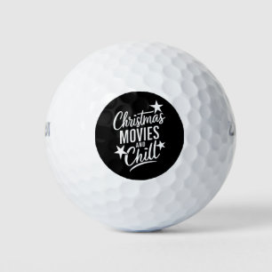 Christmas Movies And Chill Family Xmas Gift Golf Balls
