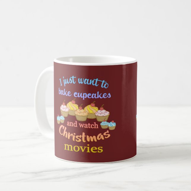 Christmas Movies and Cupcakes Coffee Mug (Front Left)