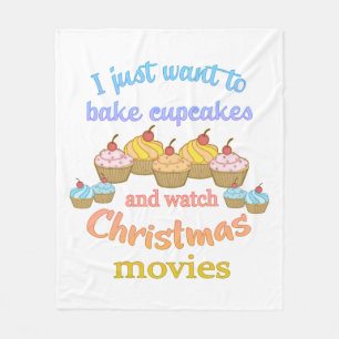 Christmas Movies and Cupcakes Fleece Blanket