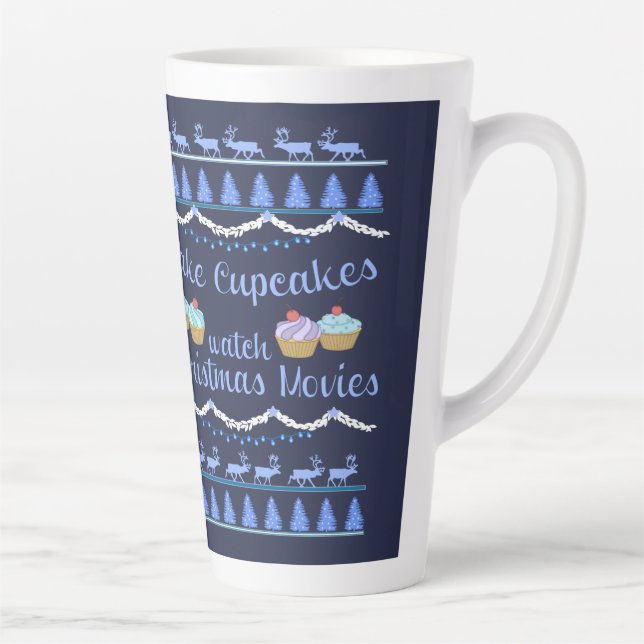 Christmas Movies and Cupcakes Latte Mug (Right)