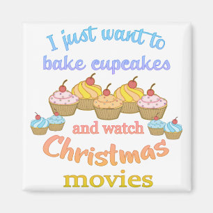 Christmas Movies and Cupcakes Magnet
