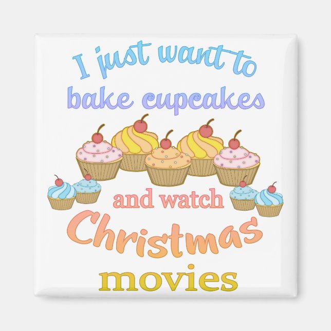Christmas Movies and Cupcakes Magnet (Front)