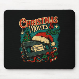 Christmas Movies Chill Retro Vhs Holiday Nostalgia Mouse Mat
