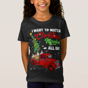 Christmas Movies Funny Border Collie Movies Red Tr T-Shirt