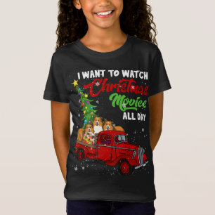 Christmas Movies Funny Sheltie Movies Red Truck Ch T-Shirt