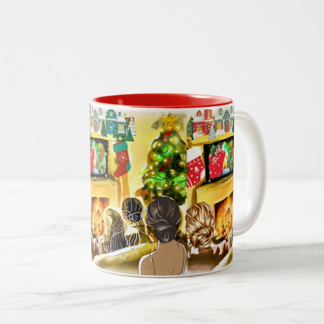 Christmas Movies Two-Tone Coffee Mug (Front Right)