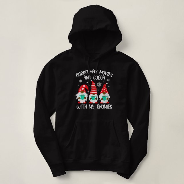 Christmas Movies With My Gnomies African American  Hoodie (Design Front)